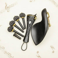 Tailpiece Chinrest Pegs String Instrument Support Pin Set Carved Violin Peg Set Rich Resonance Violin Accessory Kit for Instrument Making