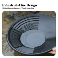 Three-Rib Gold Panning Pan Black Gold Pan Shallow Round Ore Tool Thickened