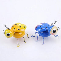 2 Pieces Ladybug Garden Decor Cute Metal Ladybug Whimsical Yard Art for Gardeners, Flower Beds, Patio