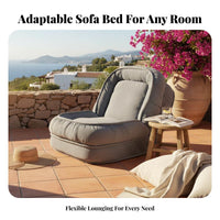 Converts to Bed Convertible Sleeper Chair Washable Cover Floor Sofa Oversized Design Home Furniture Cushiony Cushioning for Apartment Dwellers, Adults, Students, Living Room, Balcony, Bedroom