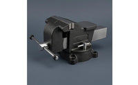 Ductile Cast Iron Bench Vise with Anvil Serrated Grips Swivel Bench Vise Swiveling Base Workholding Tool Textured Dark Finish