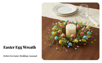 Easter Egg Candle Loop Colorful Eggs Easter Egg Candle Wreath Realistic Flowers Floral Napkin Loop for Party Planners, Wedding