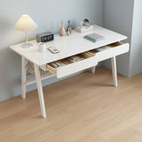 Easy to Match Wood-Wood-Core Writing Desk Stable Modern Simple Desk Space Saving Study Table Storage Drawers for Schoolchildren, Students