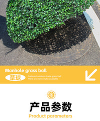 Artificial Eucalyptus Grass Ball for Outdoor Decoration, Iron, Rustic Style