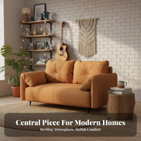 Modern Minimalist Design Straight Two-Seater Sofa Light Luxury aesthetic Living Room Seating Small Space welcoming Loveseat abrasion-resistantResistant for Apartment Dwellers, Young Adults, Studio, Bedroom, Lounge Area, Office