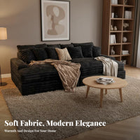 Wideribbed texture cushiPremiumd Sectional Removable Cover Living Room Furniture Easy to Clean configurable Sofa for Families, homeowners, Villa, Lounge Area, Home Theater