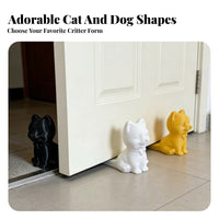 Glossy Dog-Shaped Wedge Door Stopper Single-Piece Cartoon Dog Door Stop Compact Household Item Hard-Shell