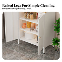 Modern Design Unrestrictedstanding Cupboard with Fluted Glass Doors Easy to Clean Fluted Door Cabinet Wide Countertop Storage Furniture Scratch Resistant Top for Homeowners, Renters, Dining Room, Kitchen, Entryway, Home Office