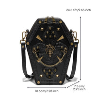 Crossbody Bag with Shoulder Strap Punk Gothic Purse with Skull Eye-Catching Casket Bag for Concerts