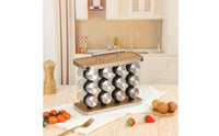 Seasoning Rack with 12 Jars Modern Seasoning Storage Rack with Handle Seasoning Bottle Set Non-Slip Portable for Home Cooks