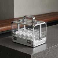 600 Pieces Mahjong Case Organized Compartments Aluminum Mahjong Case Sturdy Transparent Game Piece Holder