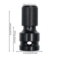 Knurled Square Drive Hex Adapter Metal Socket to Bit Adapter Compact Impact Wrench Converter Cylindrical