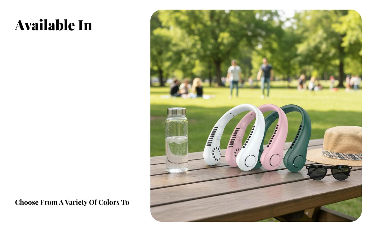 Quiet Operation Hands-Hands-Away Personal Fan Lightweight Hanging Neck Cooler Ergonomic Design for Travelers, Away Ice Workers, Travel