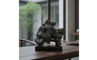 Abstract Rock Statue Contemplative-Style Rock Sculpture Tabletop Stone Ornament for Interior Designers, Art Collectors, Tea Room