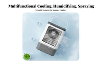 Cools & Humidifies USB Powered Air Cooler 3 Speeds Mini Evaporative Cooler LED Nightlight for Office Workers, Students, Bedroom, Dorm Room