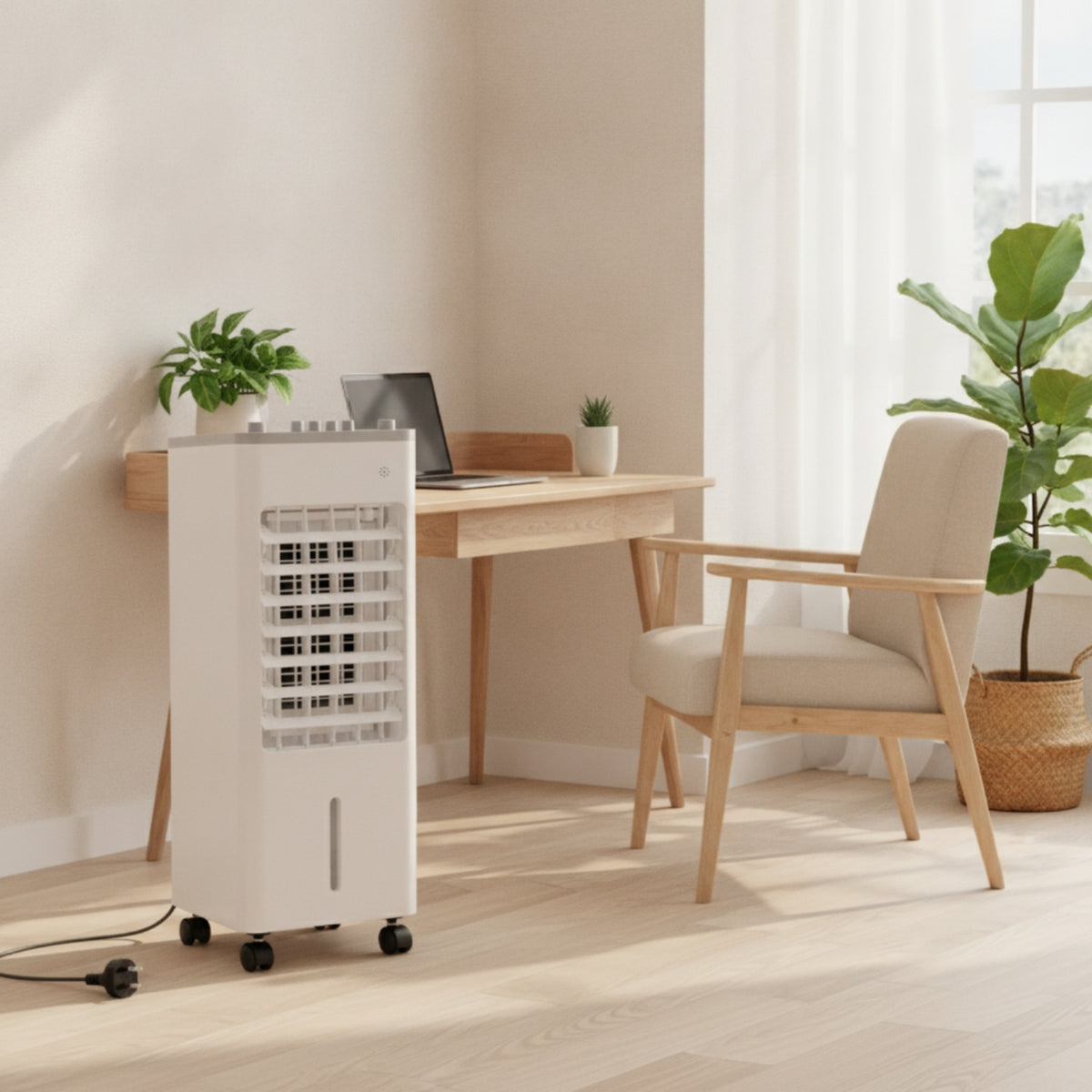 Slim Portable Evaporative Air Cooler Compact Portable Air Cooler for Small Rooms, Office