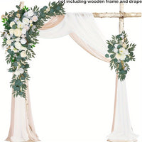 Artificial Flower Arch with Chiffon for Valentine's Day and Wedding DIY Decor
