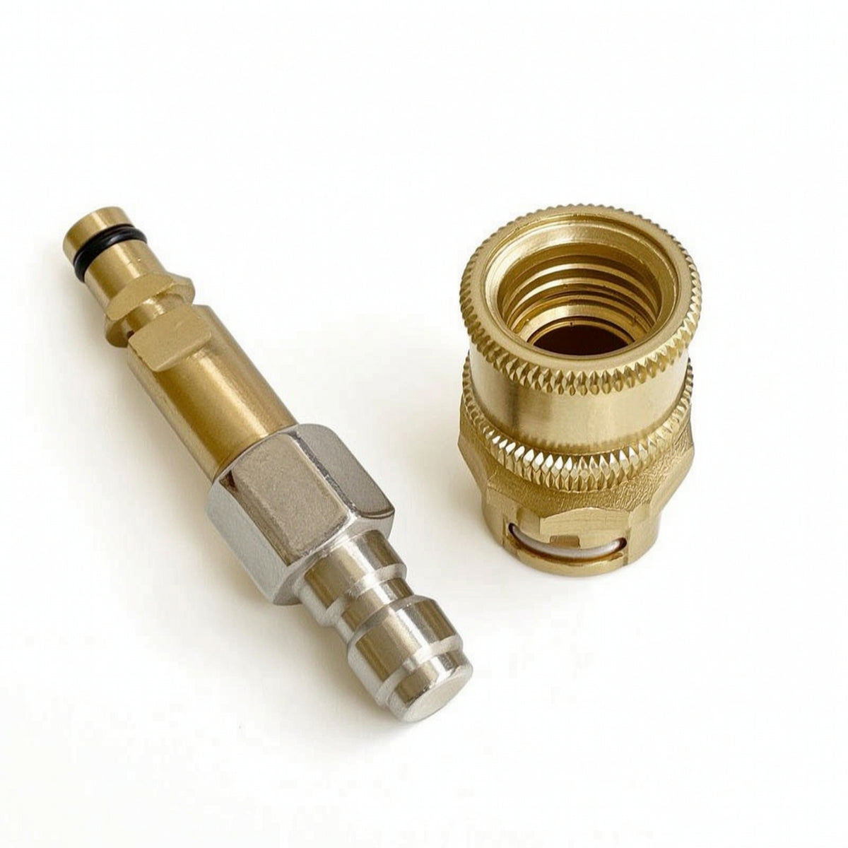 2 Pieces 1/4-Inch Quick-Connect Adapter Brass Pressure Washer Adapter with Male and Female Fittings