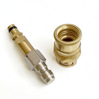 2 Pieces 1/4-Inch Quick-Connect Adapter Brass Pressure Washer Adapter with Male and Female Fittings