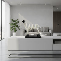 Minimalist Abstract Horse Sculpture Modern Horse Sculpture with Base Matte Freestanding for Living Room