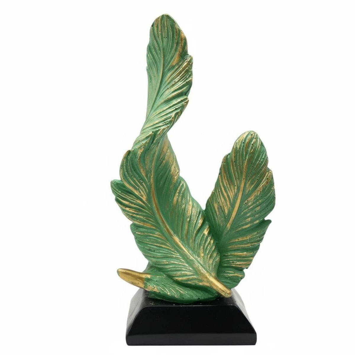 Artistic Design Modern Art Feather Ornament Light Luxury Gold Trim Feather Sculpture Housewarming Gift House Decoration for Office