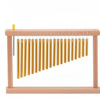 Single Row Bar Chimes Metal Wind Chime with Wooden Frame Professional Bar Chime for Teachers, Home