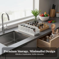 Kitchen Cabinet Pull-out Organizer Space Saving Pull-out Cabinet Basket Large Capacity Sliding Drawer Storage Rack for Pantry, Washroom, Office