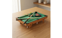 Pool Table Miniature Design Kids Pool Table Toy Improves Hand-Eye Coordination Tabletop Billiards Game for Home