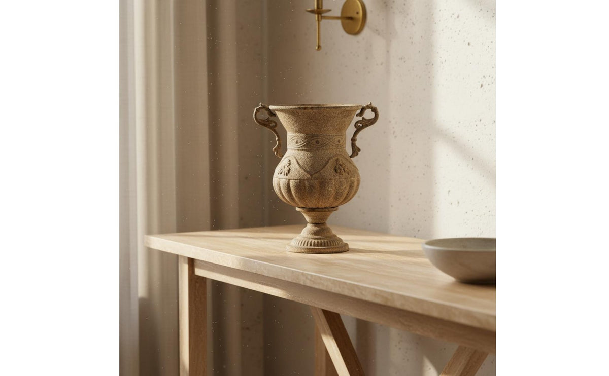 Iron Flower Vase Distressed Finish Rustic Vase Vintage Style for Villa Garden, Guesthouse, Lobby Area