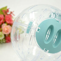 Silent Hamster Ball and Hamster Exercise Ball, 14cm Crystal Transparent Dwarf Hamster and Gerbil Accessory, Textured Surface Floor Stand