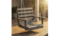 Double-Seat Swing Chair Dark Grey Swing Chair Metal Chains for Patio, Balcony