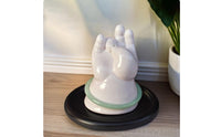 Zen Design Buddha Hand Incense Burner Hand-Made Ceramic Hand Incense Holder Elegant Design Home Decoration for Meditation Practitioners, Mindful Movement Enthusiasts, Tea Room, Office