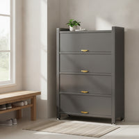 Steel Storage Cabinet Waterproof Cabinet with Flip-down Doors Weatherproof Freestanding Outdoor Locker for Homeowners, Gardeners, Balcony, Patio, Yard