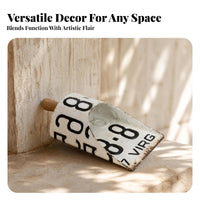 Distressed White Wall-Hanging Shovel Weathered Decorative Shovel Rust-Style Detailing Vintage Tin Sign Wooden Handle
