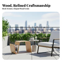 Minimalist Design C-Shaped Magazine Table Space-Saving C-Shaped Table Sturdy Frame Home Furniture Multi-Functional for Homeowners, Apartment Dwellers, Students, Living Room, Bedroom, Balcony, Office