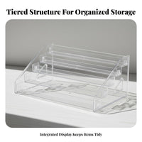 Clear Acrylic Display Rack High Clearness Multi-Tier Nail Polish Organizer Tiered Nail Polish Stand Space Saving for Vanity