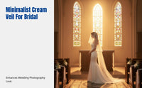 Bridal Veil, Double Tier Edged Veil with Comb, Simple Cream Wedding Headpiece, European Design, Photography Accessory