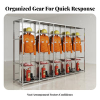 Firefighter Gear Rack Fire Suit Storage Stand Rust-Resistant Rotating Equipment Rack for Firefighters, Emergency Services Personnel
