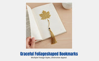 Brass Foliage Metal Bookmark, Ginkgo Sunburst Tree, Etched Vein, Hollow Design, Elegant Literary Accessory