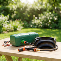 Portable Diaphragm Wash Pump with Hose Coiled Washdown Pump Kit Sturdy for Outdoor Cleaning, Vehicle Rinsing