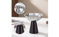 Stainless Steel Dessert Cup with Wooden Edible-Grade-Grade Footed Dessert Bowls Elegant Pudding Cup for Home Entertaining
