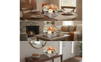 Flower Arrangement with Wooden Pot Rustic Flower Arrangement with Wooden Vase No Watering Artificial Floral Centerpiece for Thanksgiving