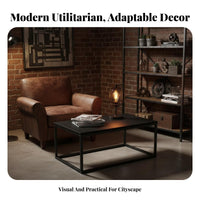 Modern rustic aesthetic and design C-Shaped Snack Table Space-Saving Design Household Furniture Multi-Functional Multifunctional for Apartment Dwellers, off-site Workers, Living Room, Small areas, Bedroom, Home Office
