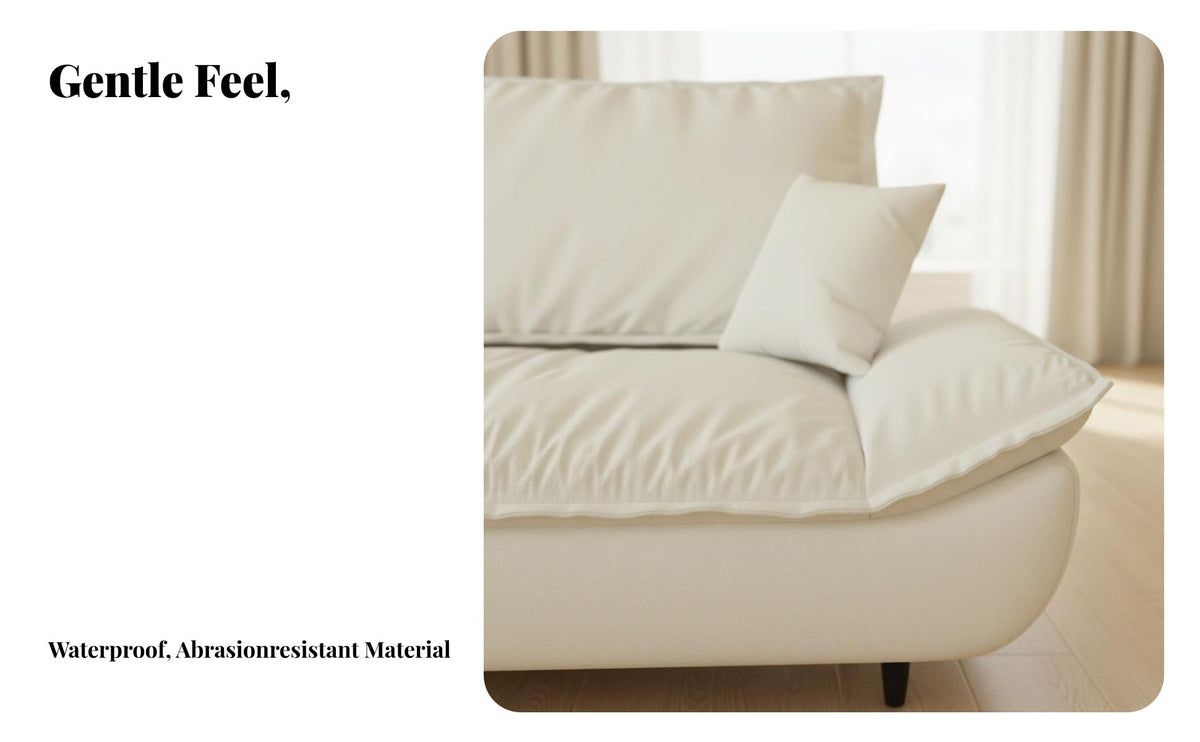 Modern Minimalist aesthetic Sail Design Sofa Light Luxury Living Room Seating space-saving Size Loveseat distinctive Curved Armrests for Small Apartment Residents, partners, Homeowners, Lounge Area