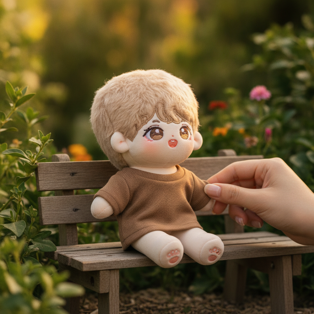 Cotton Doll Short Sleeve T-Shirt for 10/15/20cm Plush Dolls, Customizable with Pattern/LOGO for Concerts