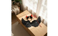 Feathered Wings with Headband and Three-Pronged Spear Layered Three-Pronged Spear Comfortable Costume Set Easy to Wear for Stage Performances