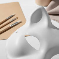 White Paper Mache Mask Customizable Craft Supply with Elastic for Cosplay