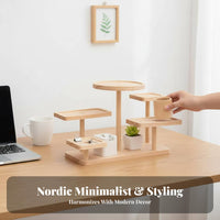 Multi-Level Desk Organizer Stable Structure Staggered Platform for Bedroom