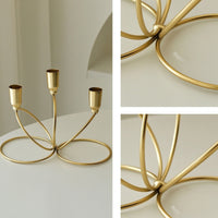 Three-Arm Candlestick Holder Versatile 3-Arm Candelabra Candlestick Holder with Three Cups Modern Metal Candelabra Minimalist