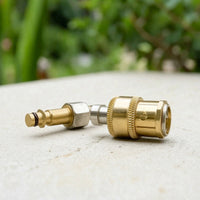 2 Pieces 1/4-Inch Quick-Connect Adapter Brass Pressure Washer Adapter with Male and Female Fittings
